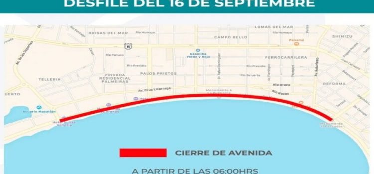 Cierre de vialidades este 15 y 16 de septiembre