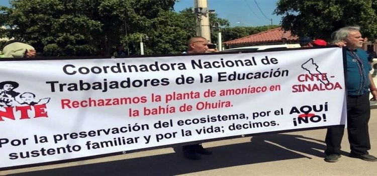 Manifestantes rechazan la construcción de una planta de amoníaco