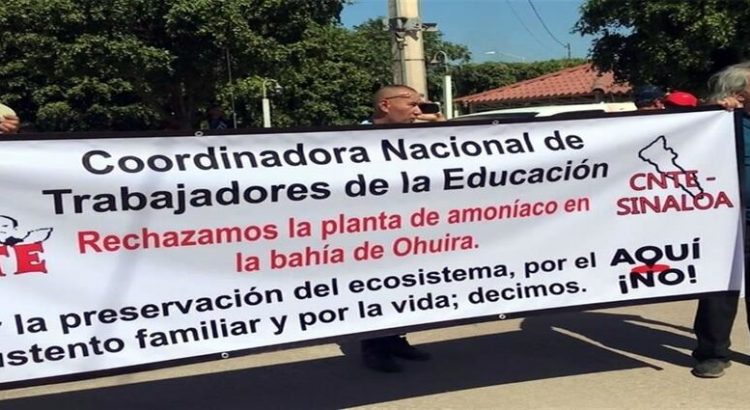 Manifestantes rechazan la construcción de una planta de amoníaco