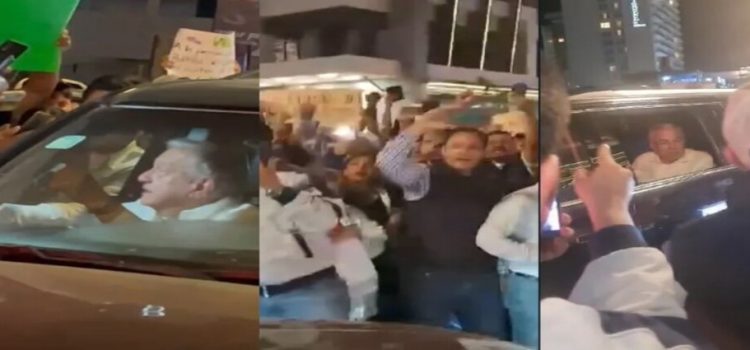 Manifestantes recibieron a AMLO con el grito “Fuera Rocha”