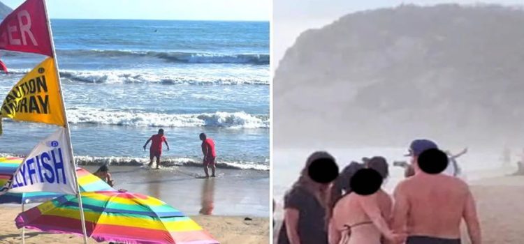 Rescatan una pareja de chihuahuenses del mar en Mazatlán