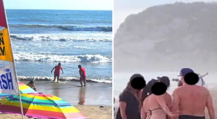 Rescatan una pareja de chihuahuenses del mar en Mazatlán