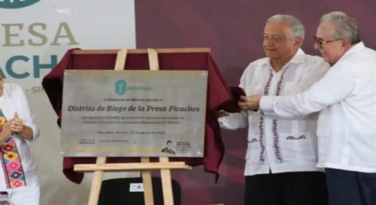 AMLO y Claudia Sheinbaum inauguran el distrito de riego de la presa “Picachos”