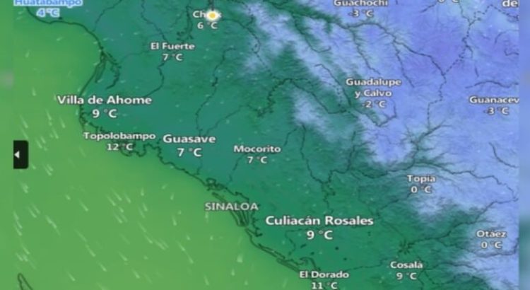 Sinaloa registra bajas temperaturas de hasta 6, 9 y 15 grados