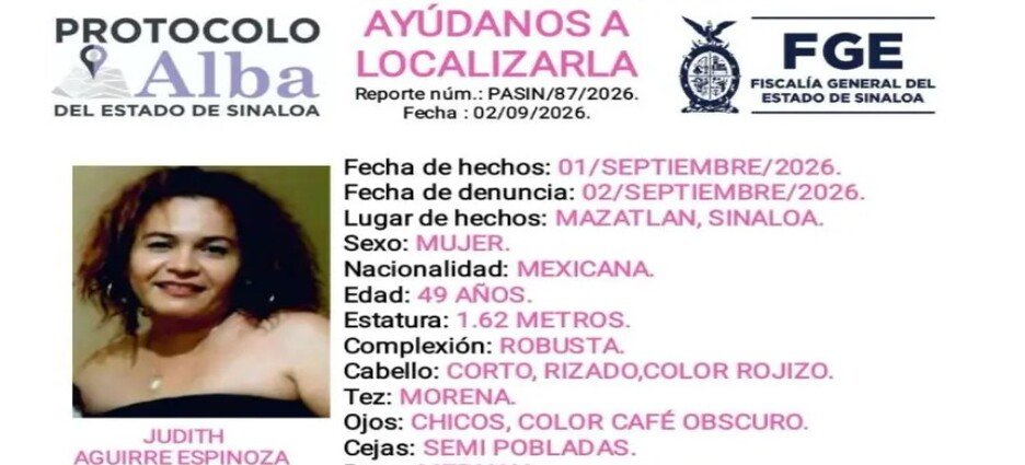 Encuentran sin vida a Judith, mujer reportada como desaparecida en Mazatlán